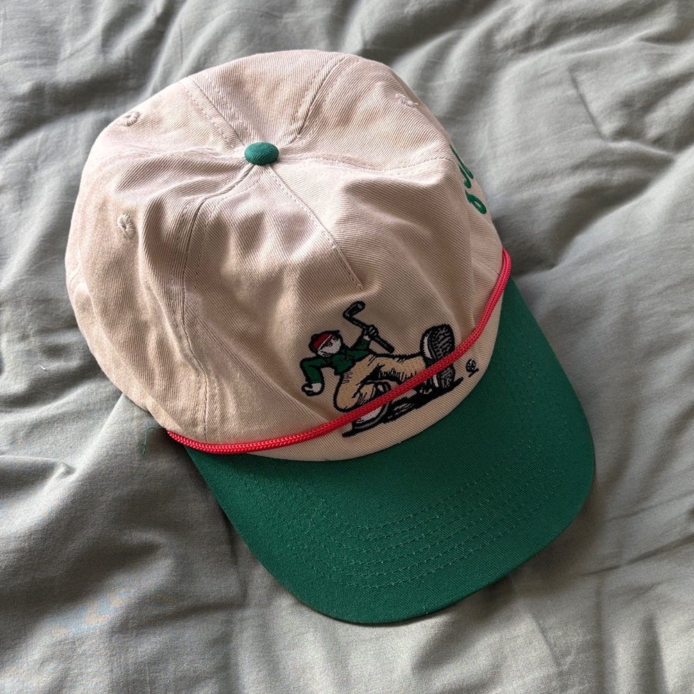 MALBON Golf Rope Hat Beige and Green